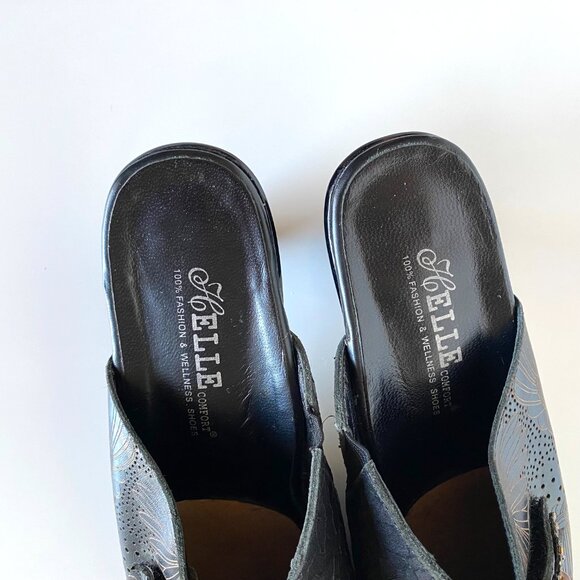 Helle Comfort Jemma 39 Slide Black Bootie Embossed Crocodile Jewel Heel US 8 - Picture 4 of 12